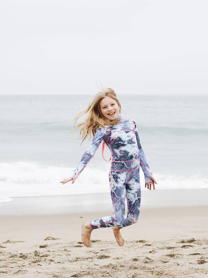 LANGER BADEANZUG FÜR MÄDCHEN - STARDUST für den Großhandel von Tutublue