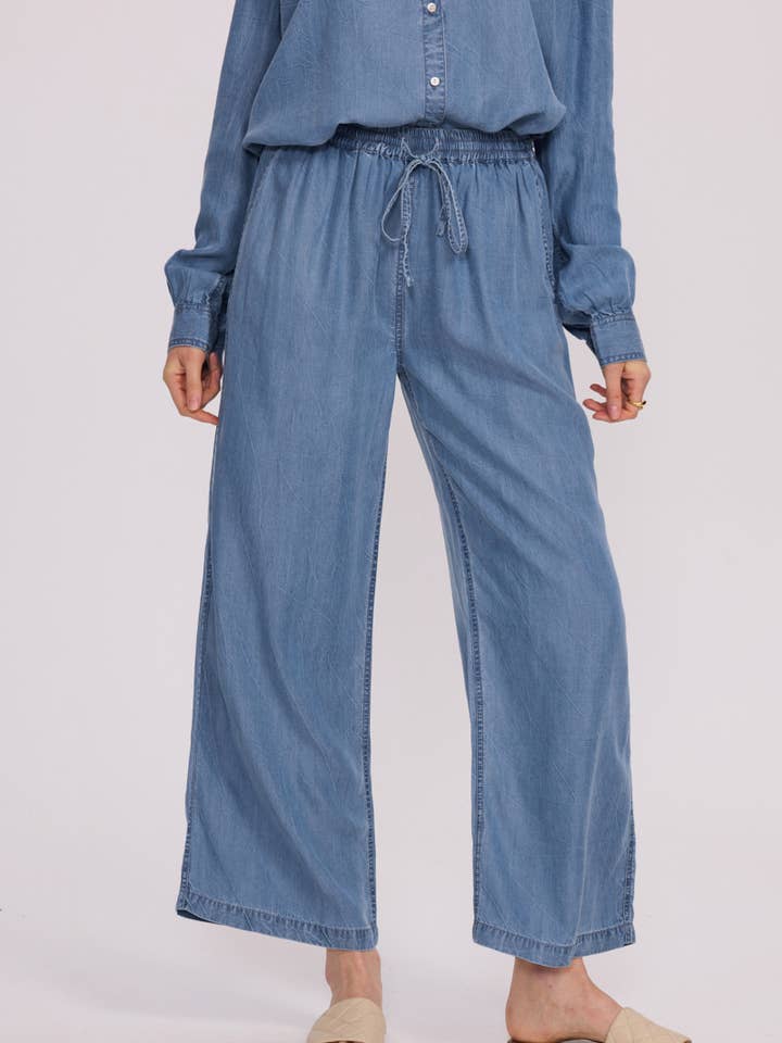 Calças largas de ganga chique por atacado de SUNNY STUDIO