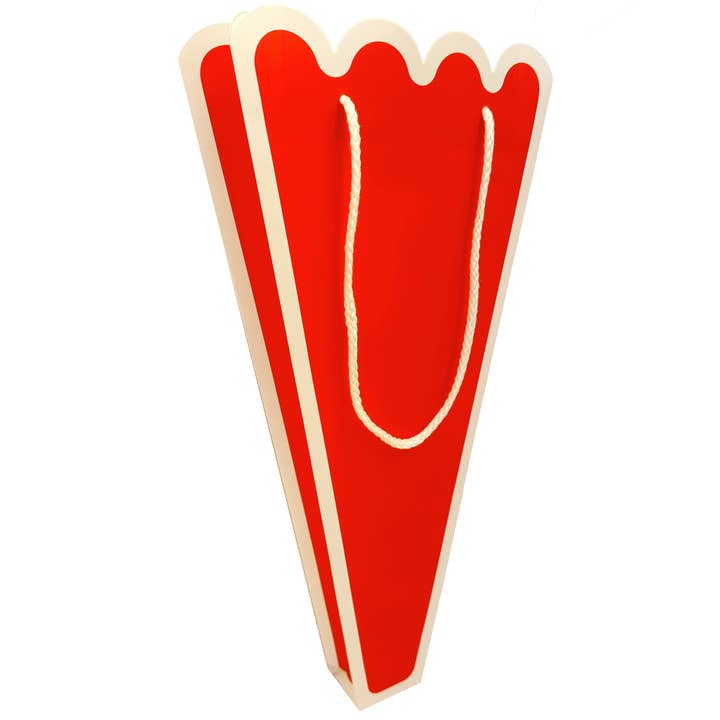 Red/Cream Scallop Bouquet Gift Bag for wholesale by The Social Type