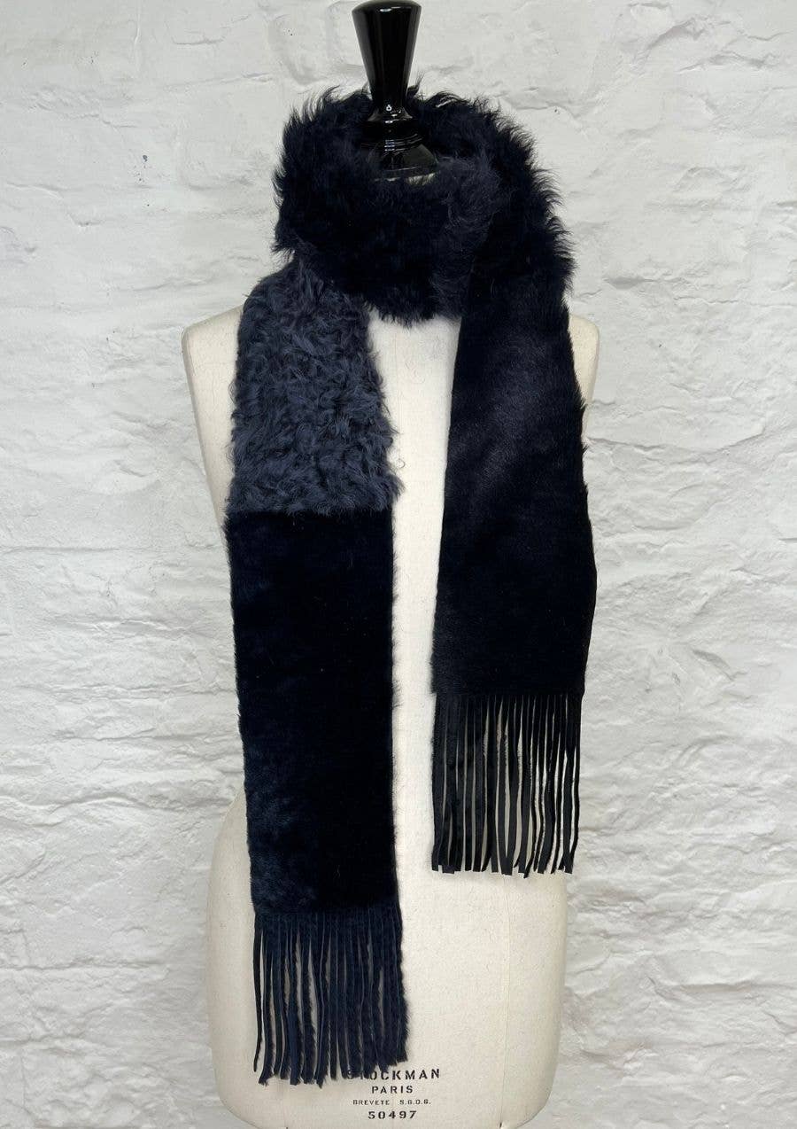 Owen Barry Ltd - Venta al por mayor Bufanda - Mujer - Bufanda de piel de oveja con flecos múltiples | Bufanda Rosie3
