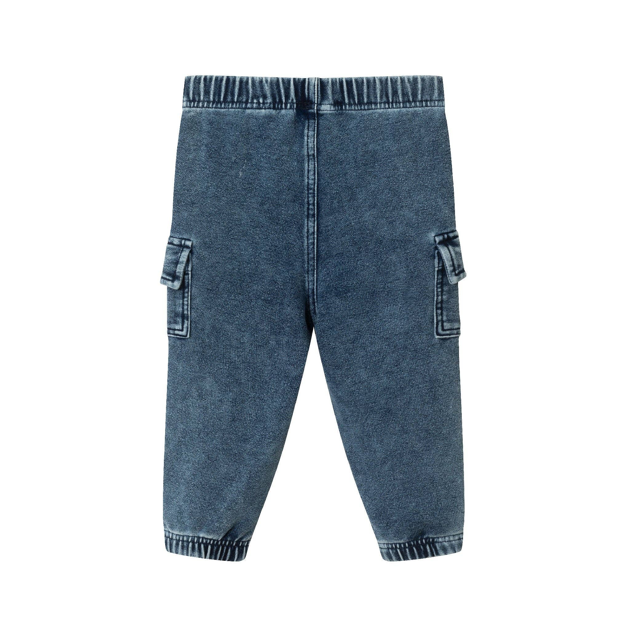 Infant Buttondown Denim Jogger Set | Grey Gingham for wholesale on Faire5
