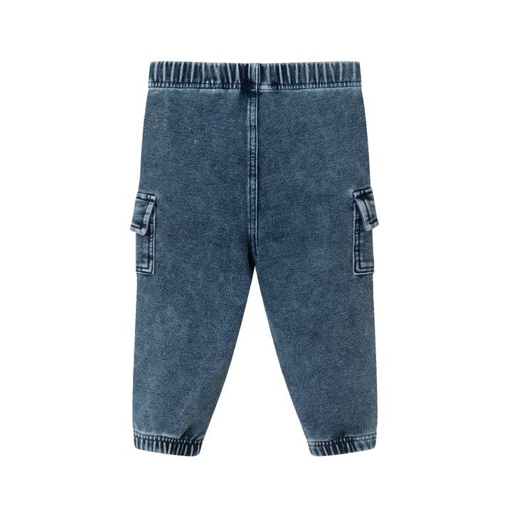 Infant Buttondown Denim Jogger Set | Grey Gingham for wholesale on Faire5