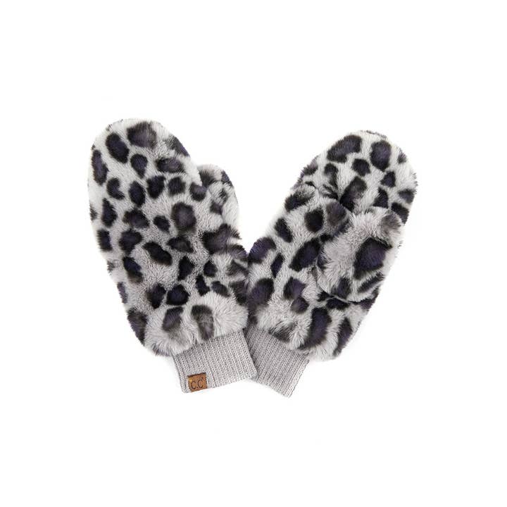 Hana – Engroshandel Vanter - Dame – C.C vanter i imiteret pels med leopardmønster5