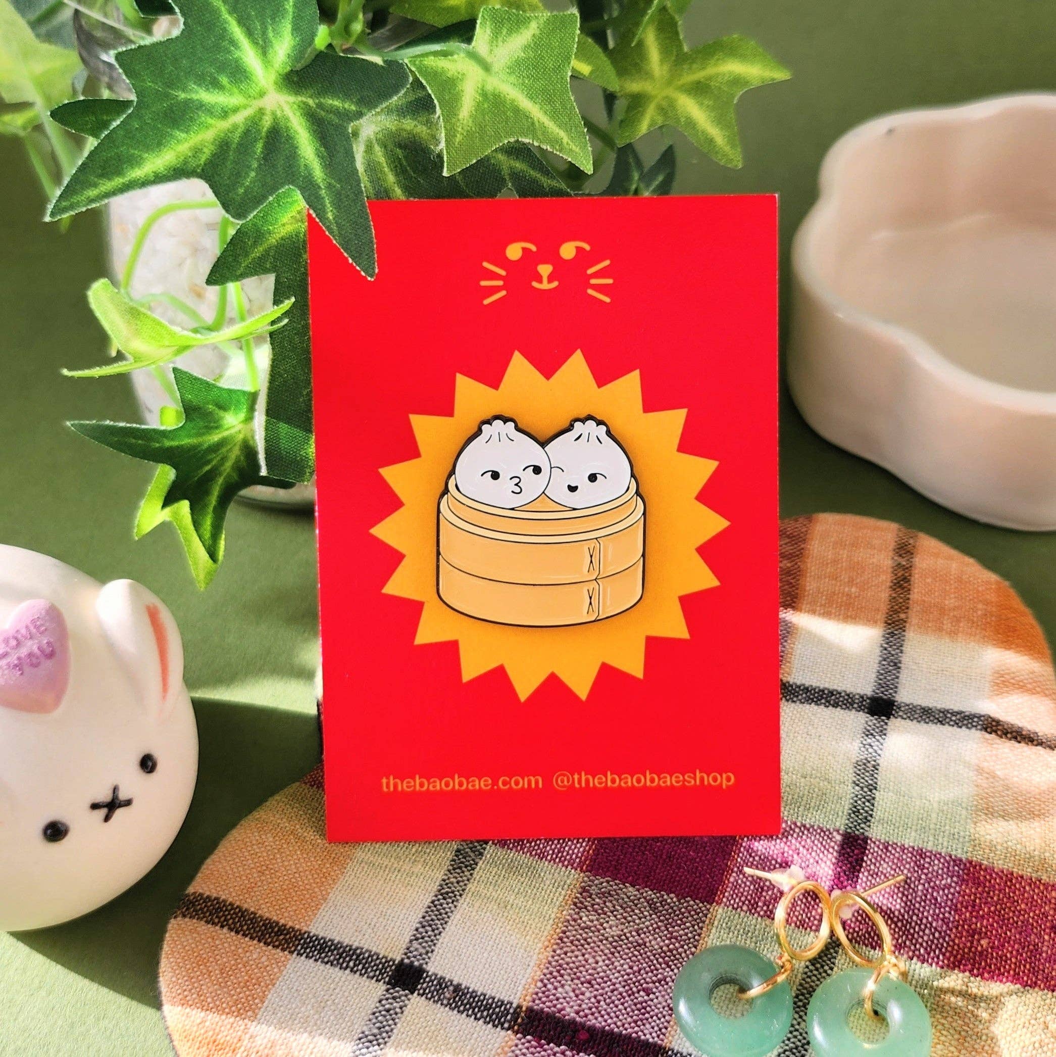The Bao Bae - Wholesale Lapel Pin/Button - Bao Buddies Dumpling Steamer Enamel Pin0