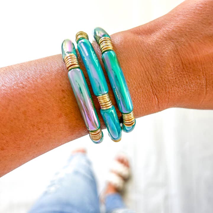 Savvy Bling - Wholesale Beaded Bracelet - Metallic Tube Bracelets33