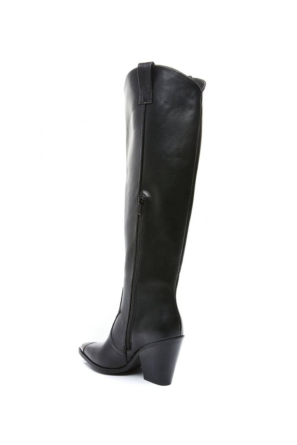 PU PRETO BOTAS COWBOY DE CANO ALTO PRETAS EM PU COM SALTO METÁLICO PONTIAGUDO para venda a revendedores na Faire5