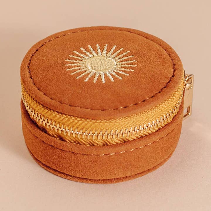 Mini Travel Jewellery Case in Burnt Orange for wholesale by cai & jo USA