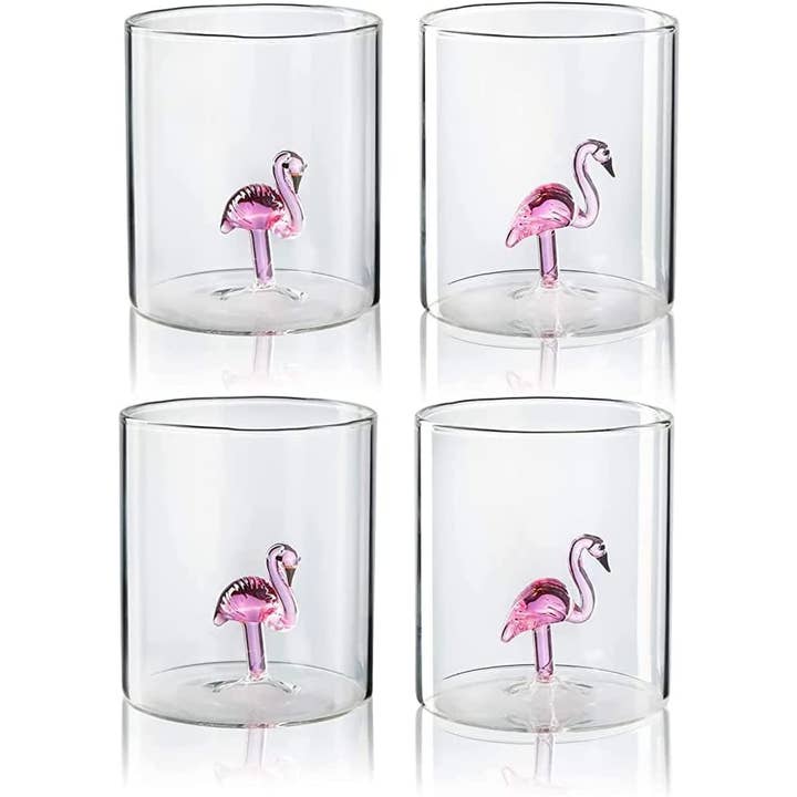 The Wine Savant / Khen Glassware - Wholesale Pitcher - Flamingo Pitcher & Glasses Set Decanter with 4 Flamingo Glas