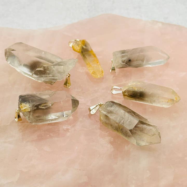 Rock Paradise - Wholesale Individual Charm/Pendant - Crystal Black Phantom Lithium Quartz Pendant RARE Find