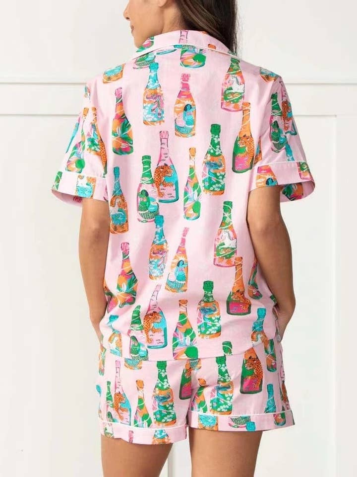 Rosa Clothing - Wholesale Lounge Set - Women's - Comfy Tiger Print Short Sleeve Pajama Set16