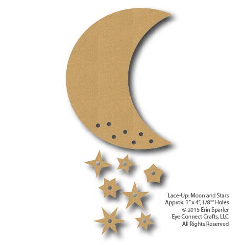 Lace-Up Moon and Stars for wholesale by EyeConnect Crafts
