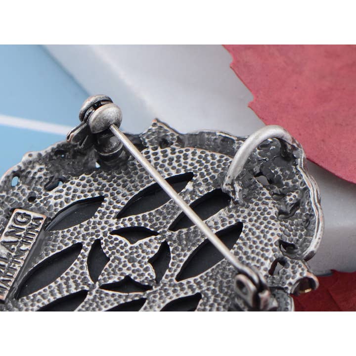 AK Brand - Wholesale Brooch - Vintage Antique Reproduct Rose Pink Flower Cameo Pin Brooch8