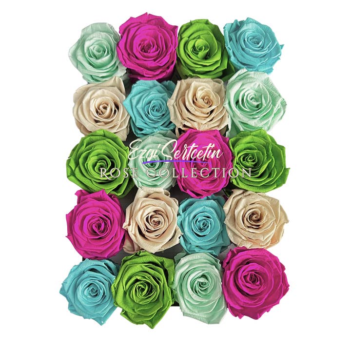Ezgi Sertcetin - Wholesale Artificial flowers - Preserved Rose Deco Gift Box|Premium Quality Handcrafted 20 Roses x 6.5 cm Diameter|Non Toxic|Excellent for All Events and Organizations|by Ezgi Sertcetin57