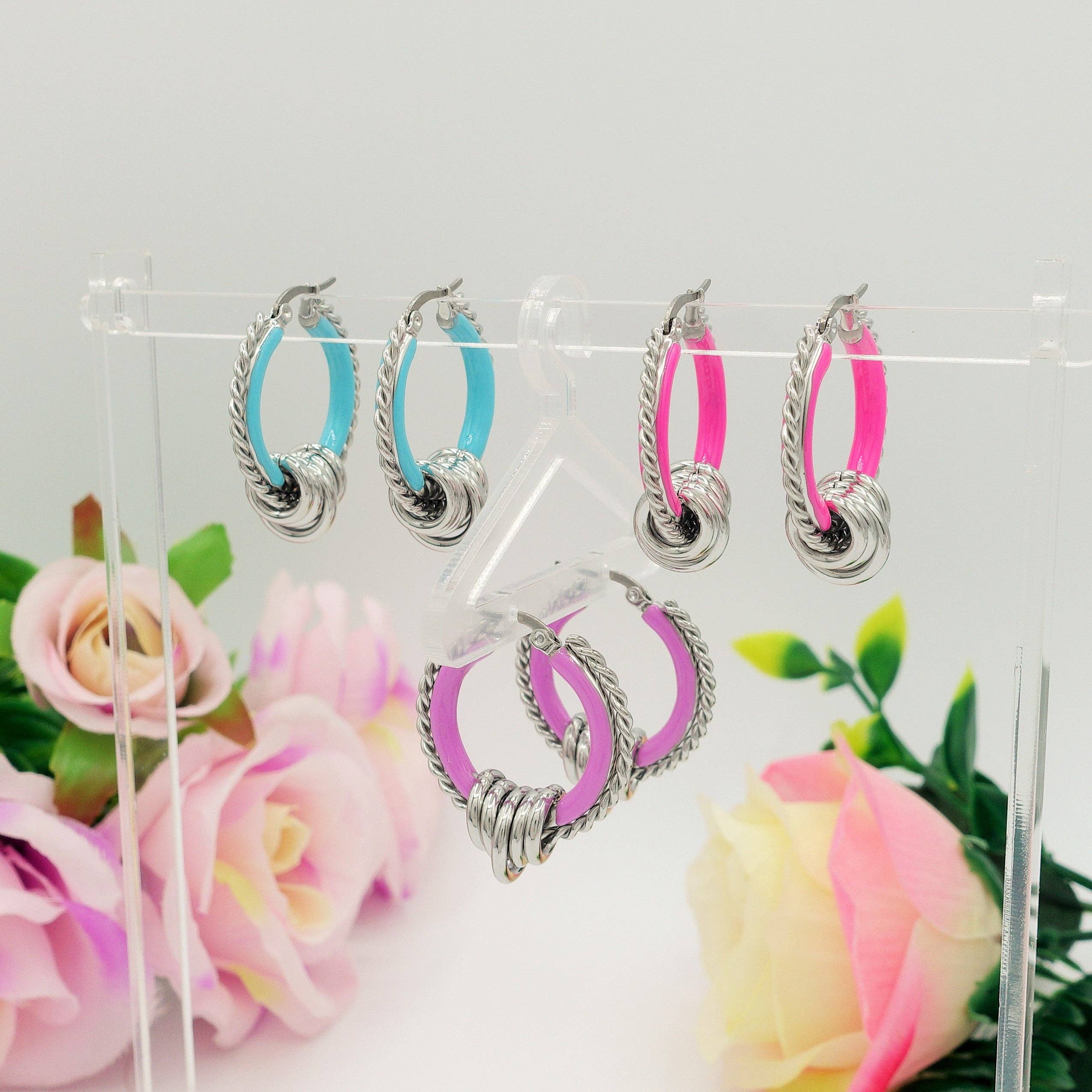 Daemon srls - Wholesale Hoop Earrings - JUDITH - ACCIAIO INOSSIDABILE orecchini a cerchio smaltati4