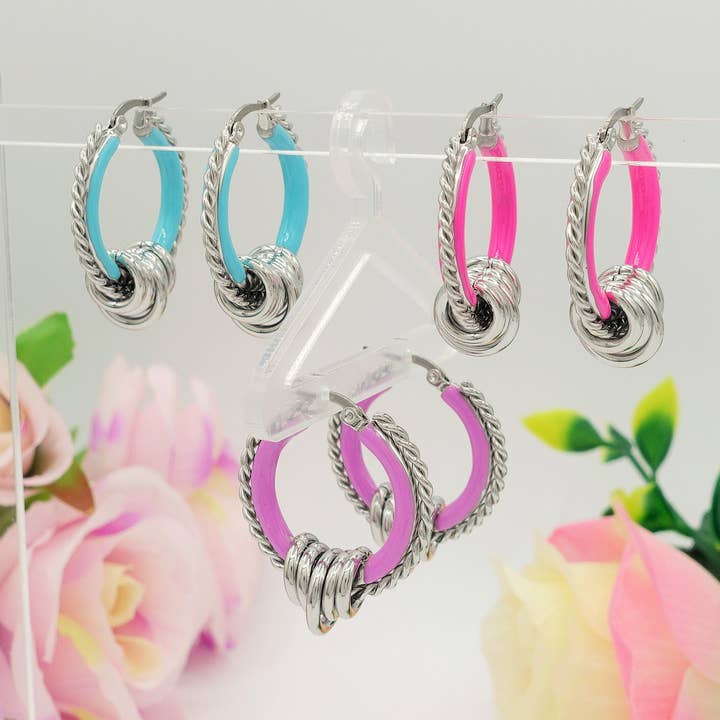 Daemon srls – wholesale Hoop earrings – JUDITH - ACCIAIO INOSSIDABILE orecchini a cerchio smaltati4