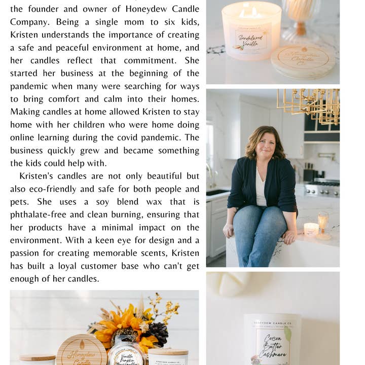 Honeydew Candle Co. – wholesale Burkljus – Grapefrukt Mynta 8 oz Ljus