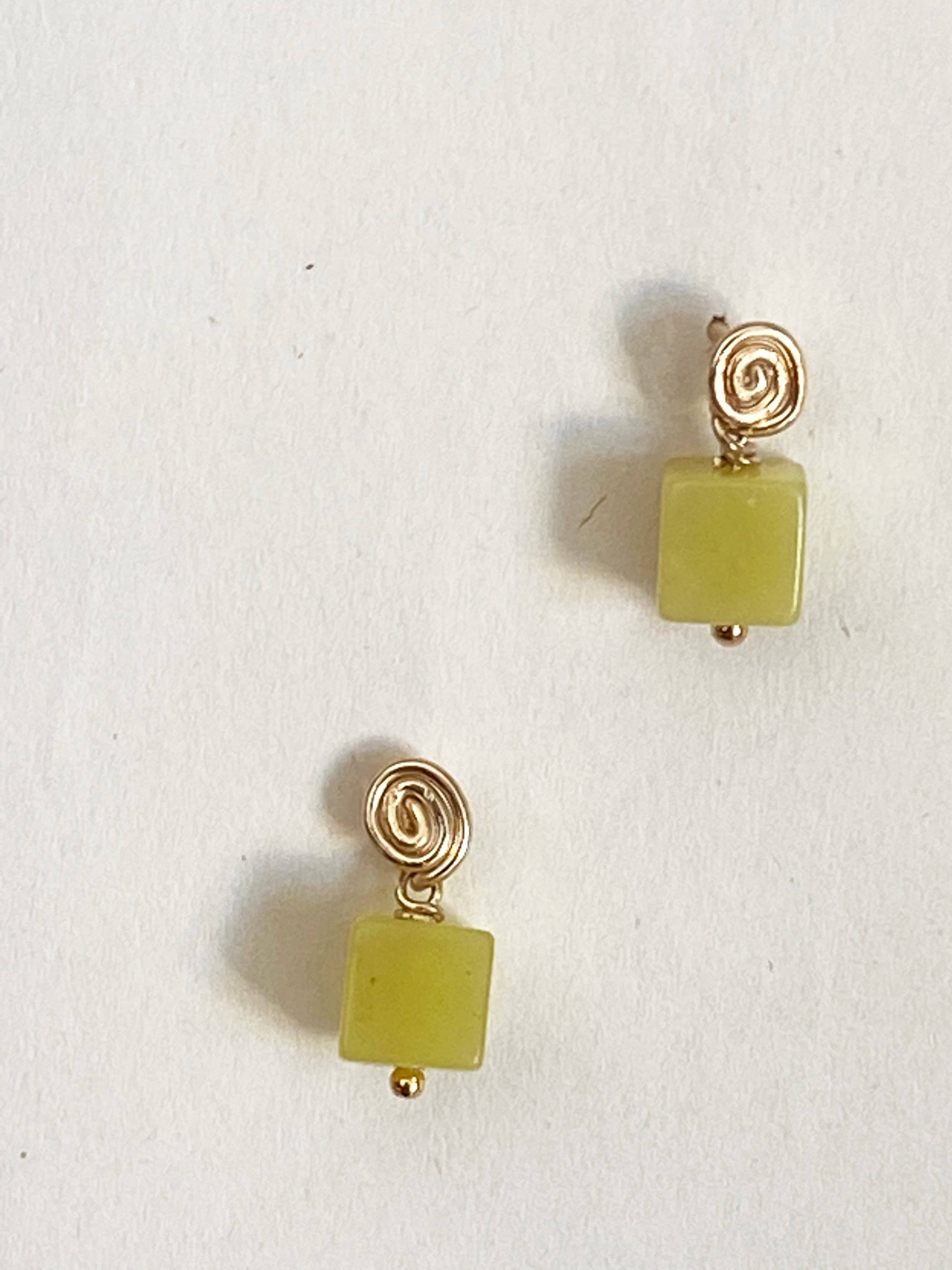 Marida Jewelry - Vente Boucles d'oreilles pendantes - Boucles d'oreilles intérieures - Olive Jade2