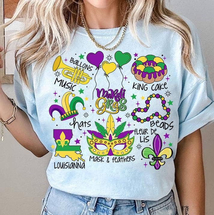 NVC Ecommerce LLC – wholesale T-shirt med logga - Dam – Mardi Gras T-shirt, Kungakaka Mardi Gras Sweatshirt1