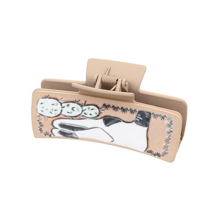 ACCITY - Wholesale Hair Clip - Women's - WESTERN CACTUS SUNFLOWER LEATHER HAIR CLAW CLIPS_CWASC1611