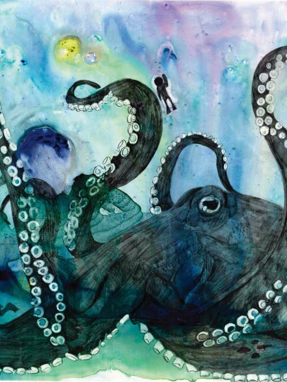 Blauwe Octopus voor wholesale door Freckled Illustrations