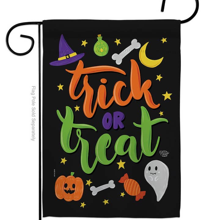 Two Group Flag Co - Wholesale Flag - Cute Trick or Treat Falltime Halloween Decor Flag