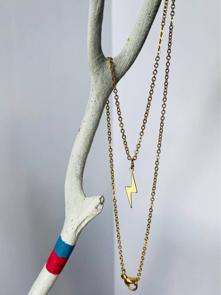 Lightning Bolt Charm Necklace⚡️ for wholesale by June Luna Jewelry