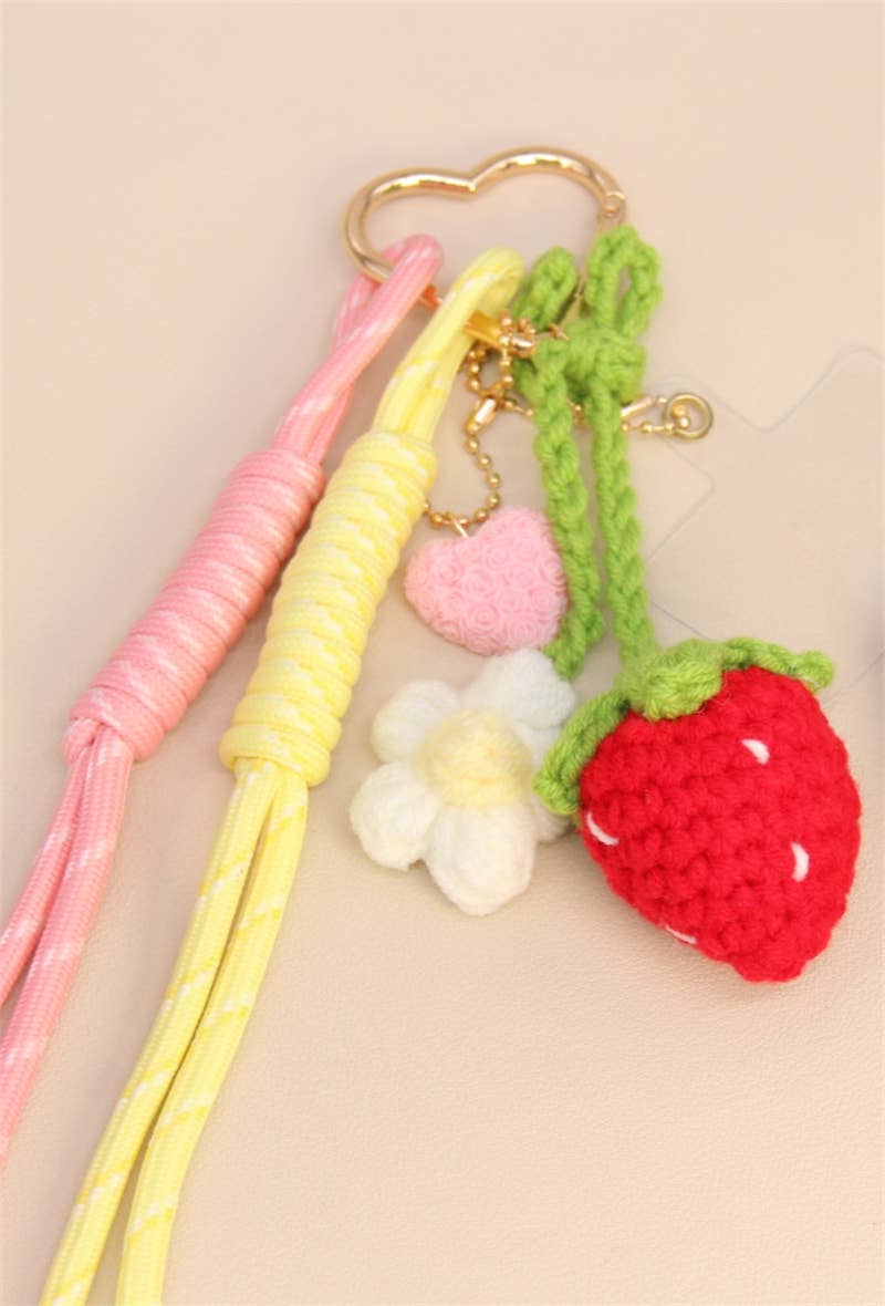 Red Keychain Bag & Mobile Jewelry Strawberry Flower for wholesale on Faire4