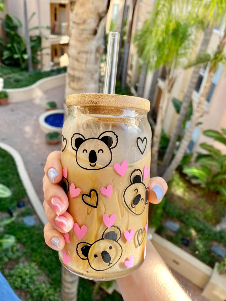 koala cup || iced coffee glass for wholesale by somethingcutebygigi