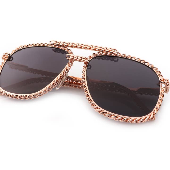 VF Full Cuban Snatch Oro rosa de 24 quilates (negro) para venta al por mayor de Vintage Frames Company