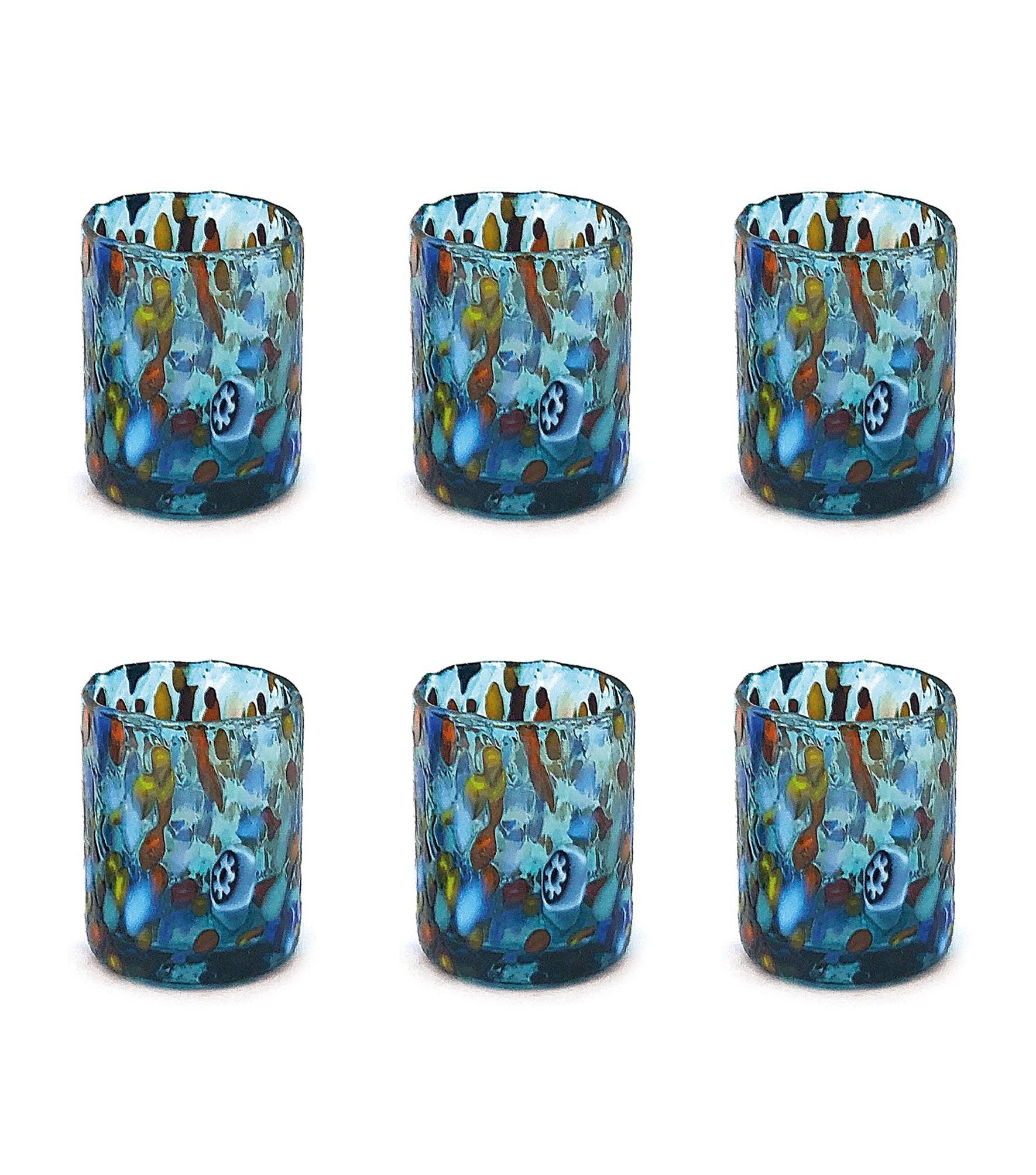 Mazzega Art & Design - Wholesale Shot Glass - Hand-Blown and Handcrafted Glass SHOT Glasses for Tequila with Murano Murrine The Colors of Murano Model SHOT 70 ml. Made in Italy8
