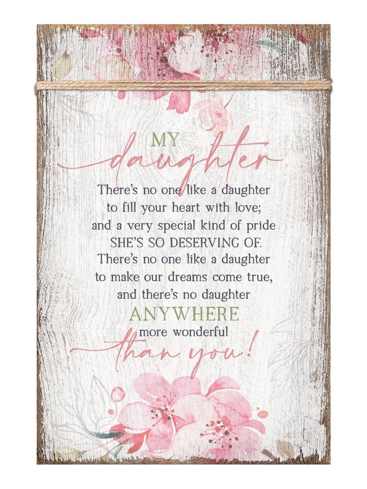 Holzschild „My Daughter“, Timeless Twine, 6X9 für den Großhandel von Dexsa