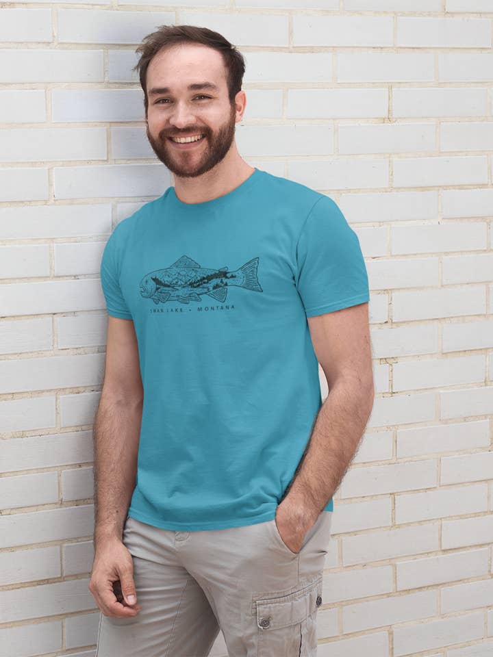 River Run Graphic T-shirt for wholesale by Wild West Shirt Company