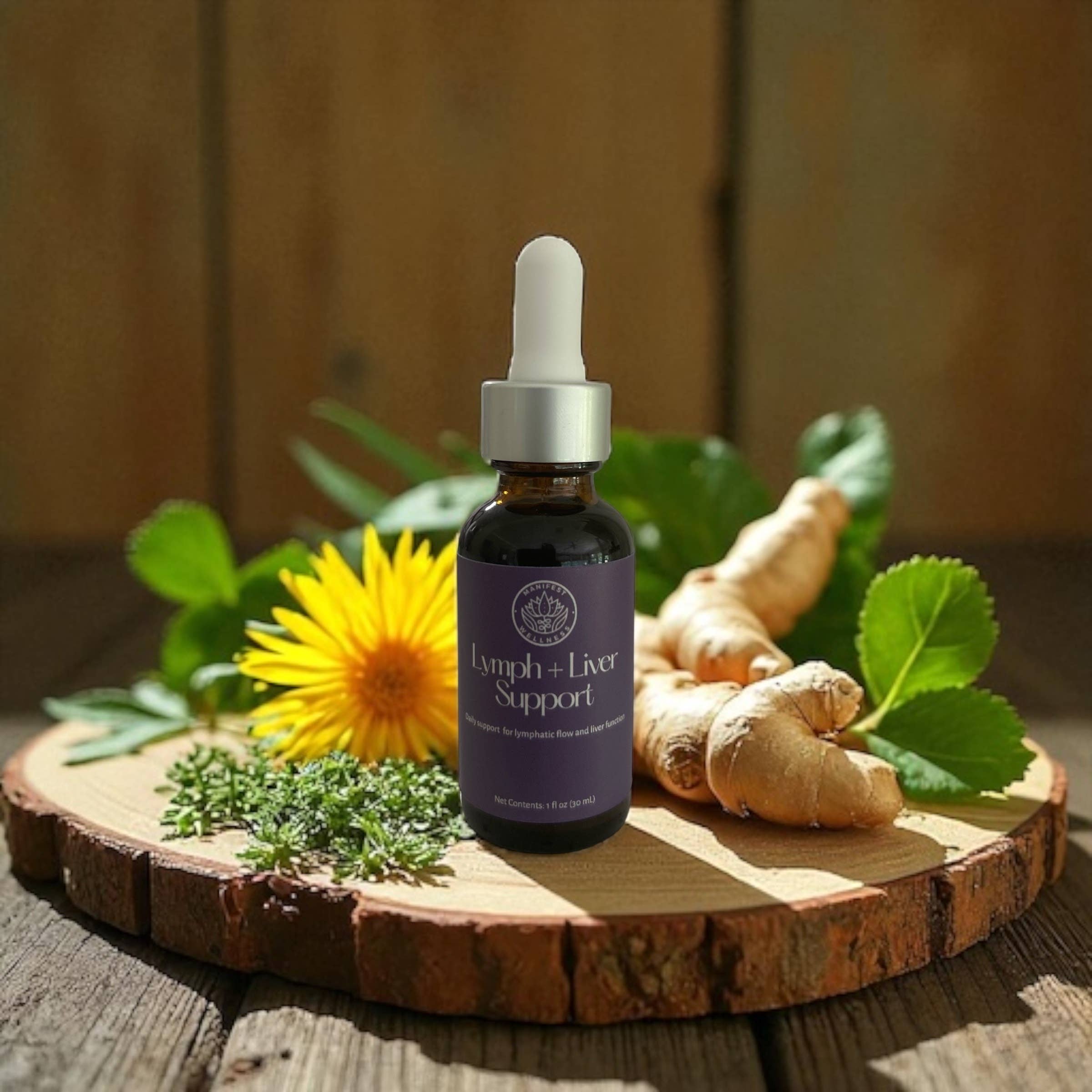 Manifest Wellness - Wholesale Tincture - Lymph + Liver Support Tincture for Detox and Drainage 1oz.1
