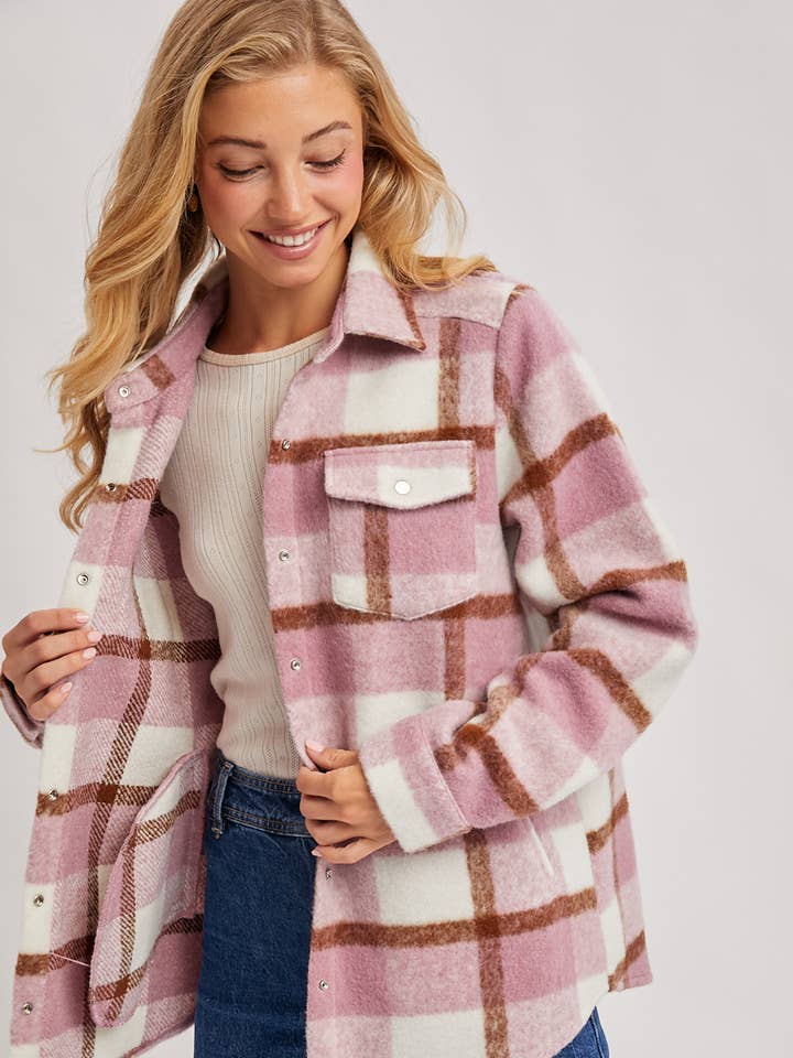 VESTE EN FLANELLE BROSSÉE À CARREAUX pour la vente par Bluivy