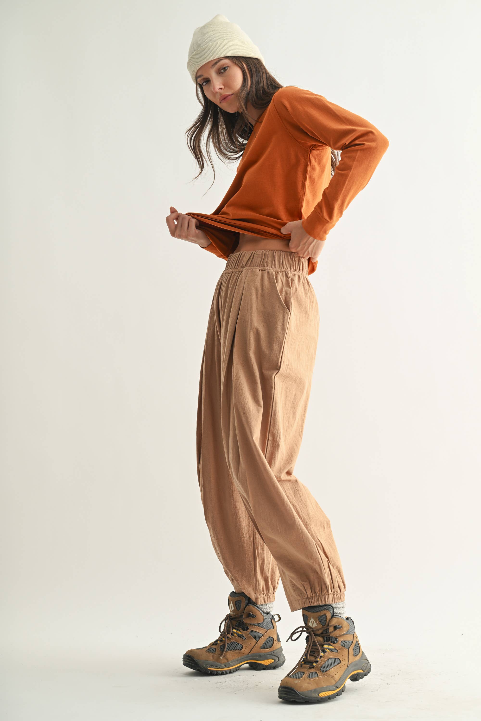 Mono B - Vendita all'ingrosso Maglietta - Donna - Maglia a Maniche Lunghe in Cotone Pima Stonewash a Taglio Ampio13