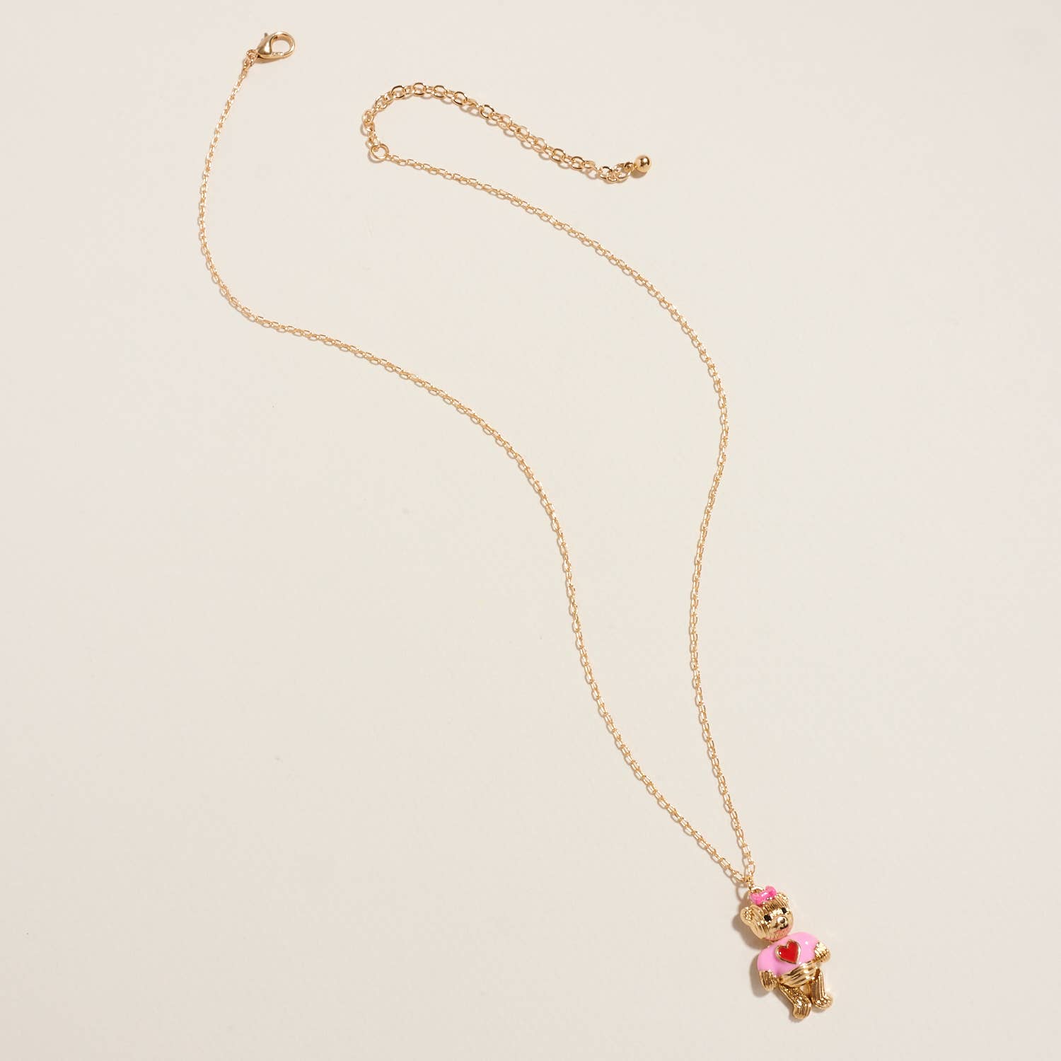 Designature New York - Wholesale Pendant/charm necklace - Valentines Day Teddy Bear Metal Bow Short Necklace6