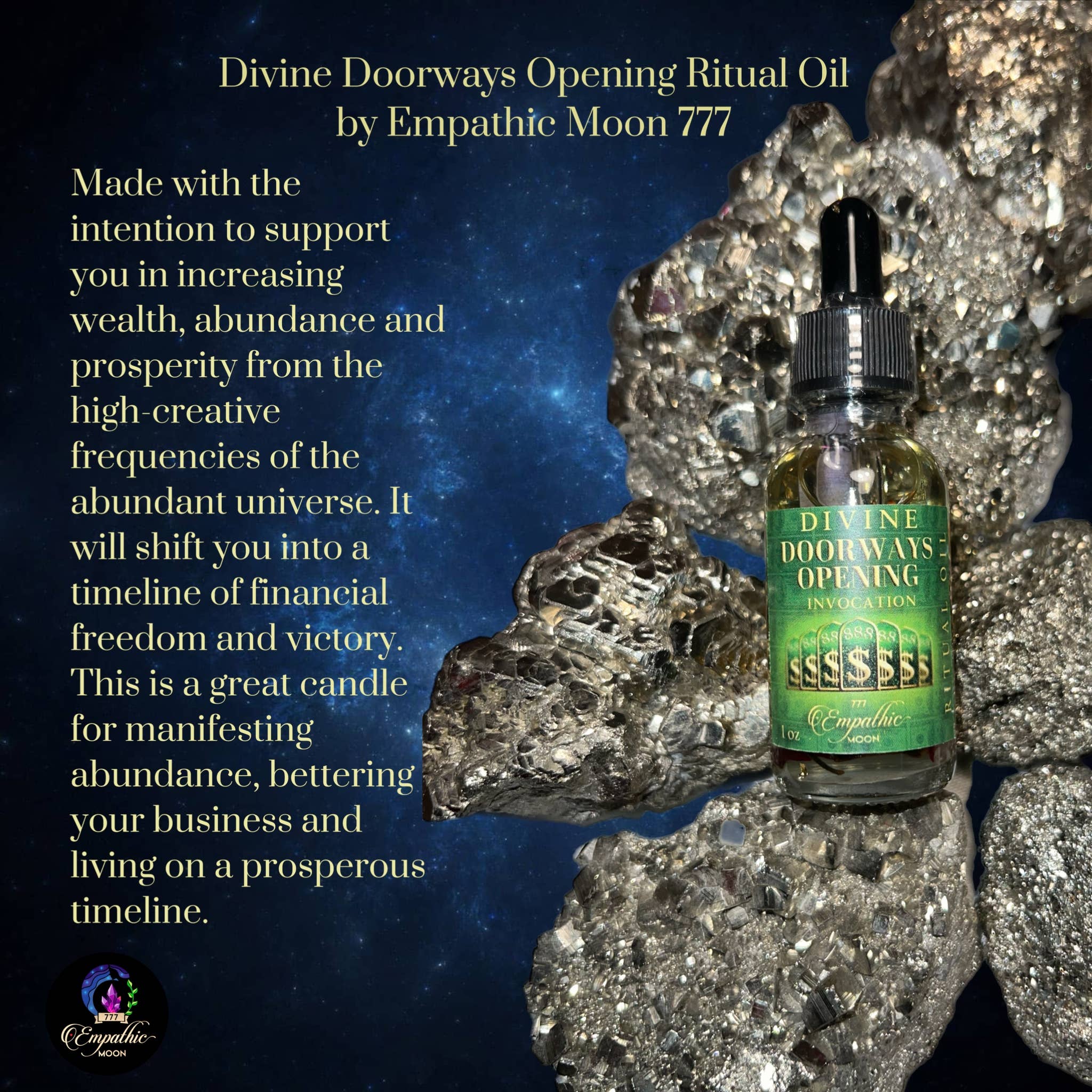 Empathic Moon 777 – wholesale Meditationsprodukter – Gudomliga dörröppningsöppningsritualolja 1 Oz | Pengaolja6