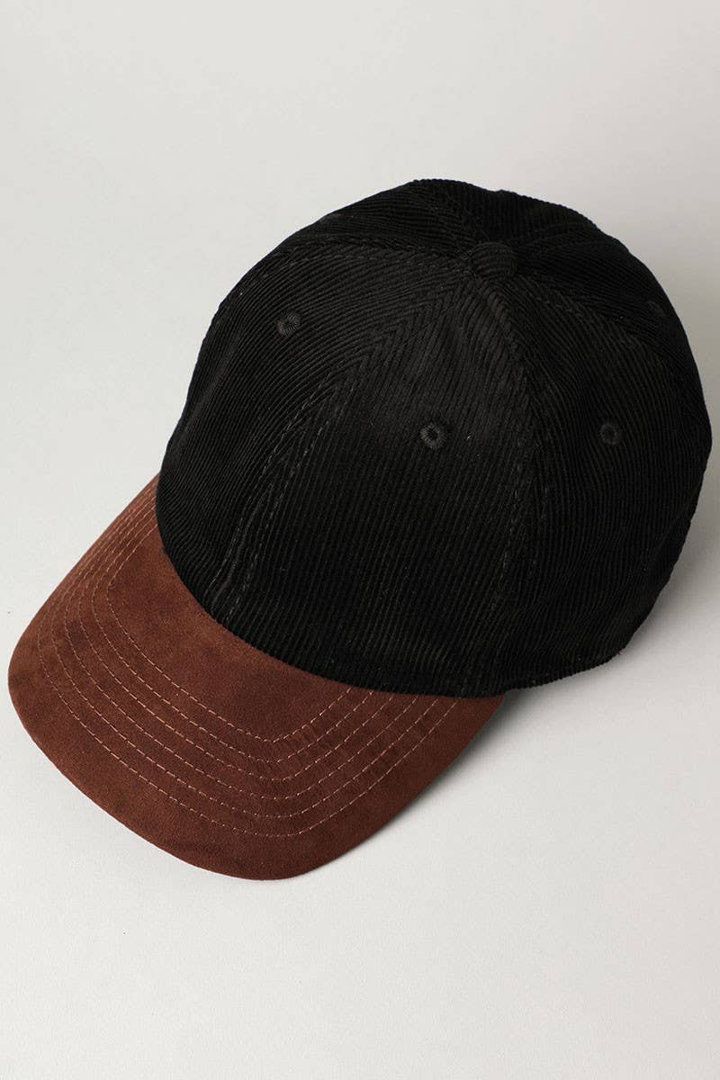 Fashion City – Engroshandel Baseballkasket - Unisex – Tofarvet kasket i fløjl med skygge i syntetisk ruskind2