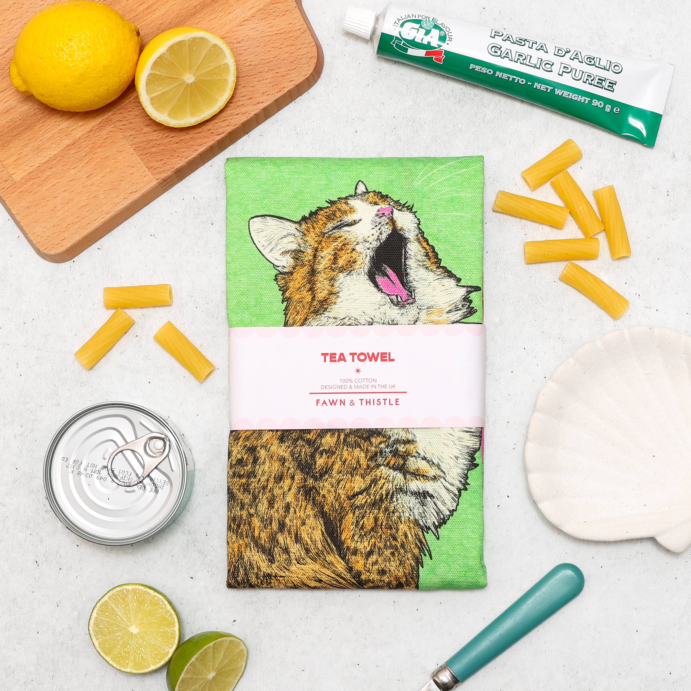 Fawn & Thistle Ltd (US Duties Paid) - Wholesale Tea Towel - Feed The Cat Tea Towel | 100% Cotton Dish Towel 8