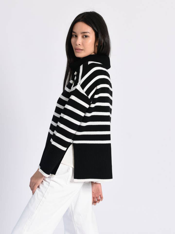 Oversize Stripe Turtleneck Sweater for wholesale by Karen Thomas