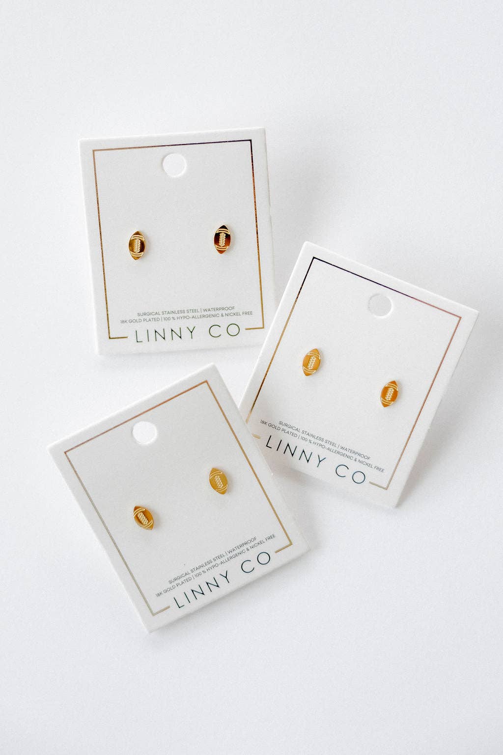 LINNY CO - Wholesale Stud/Post Earrings - Screwback Stud Earrings - Football13