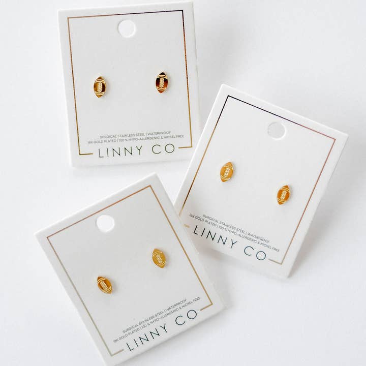 LINNY CO - Wholesale Stud/Post Earrings - Screwback Stud Earrings - Football13