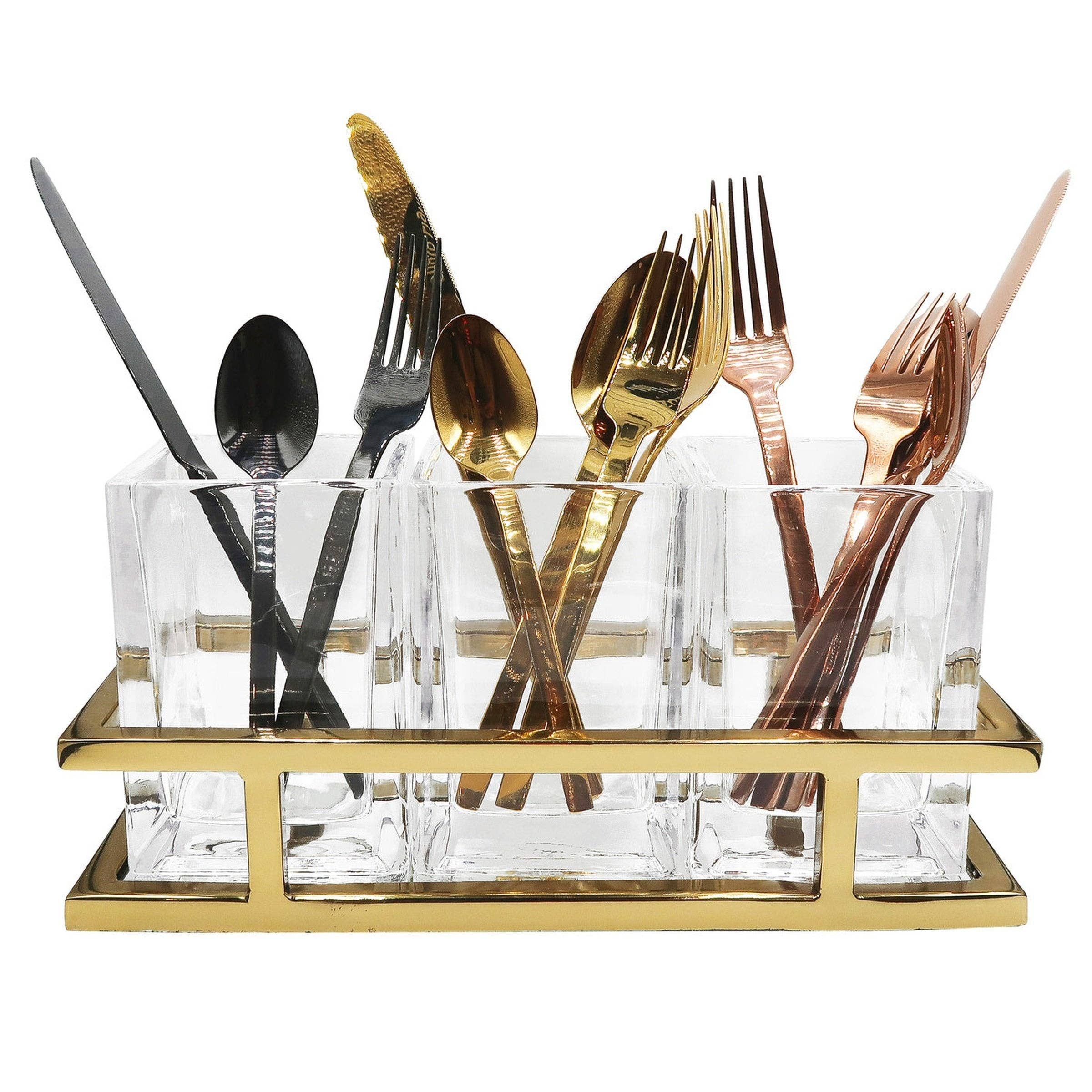 Godinger - Wholesale Flatware Caddy - Aspen Gold Flatware Caddy1