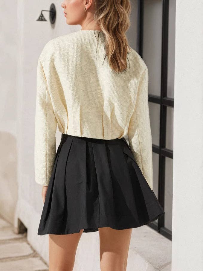 rice apricot Womens Tweed Chanel Jacket N25A652 for wholesale on Faire1