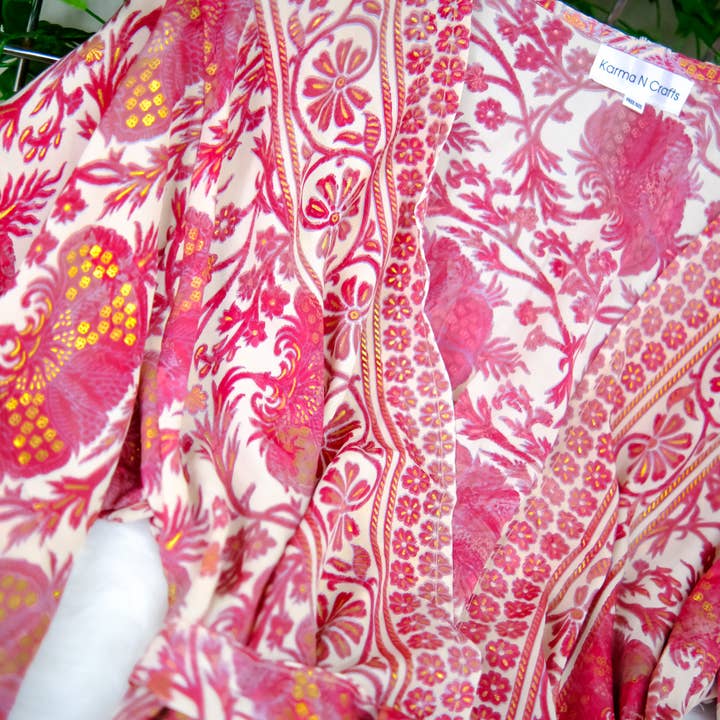 Karma Nepal Crafts - Wholesale Kimono - Women's - Silk Bohemian Style Long Kimono