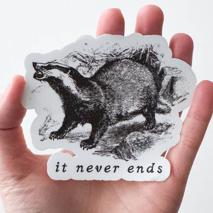 Badger XL Vinyl Sticker for wholesale by Kinsfolk Stickers