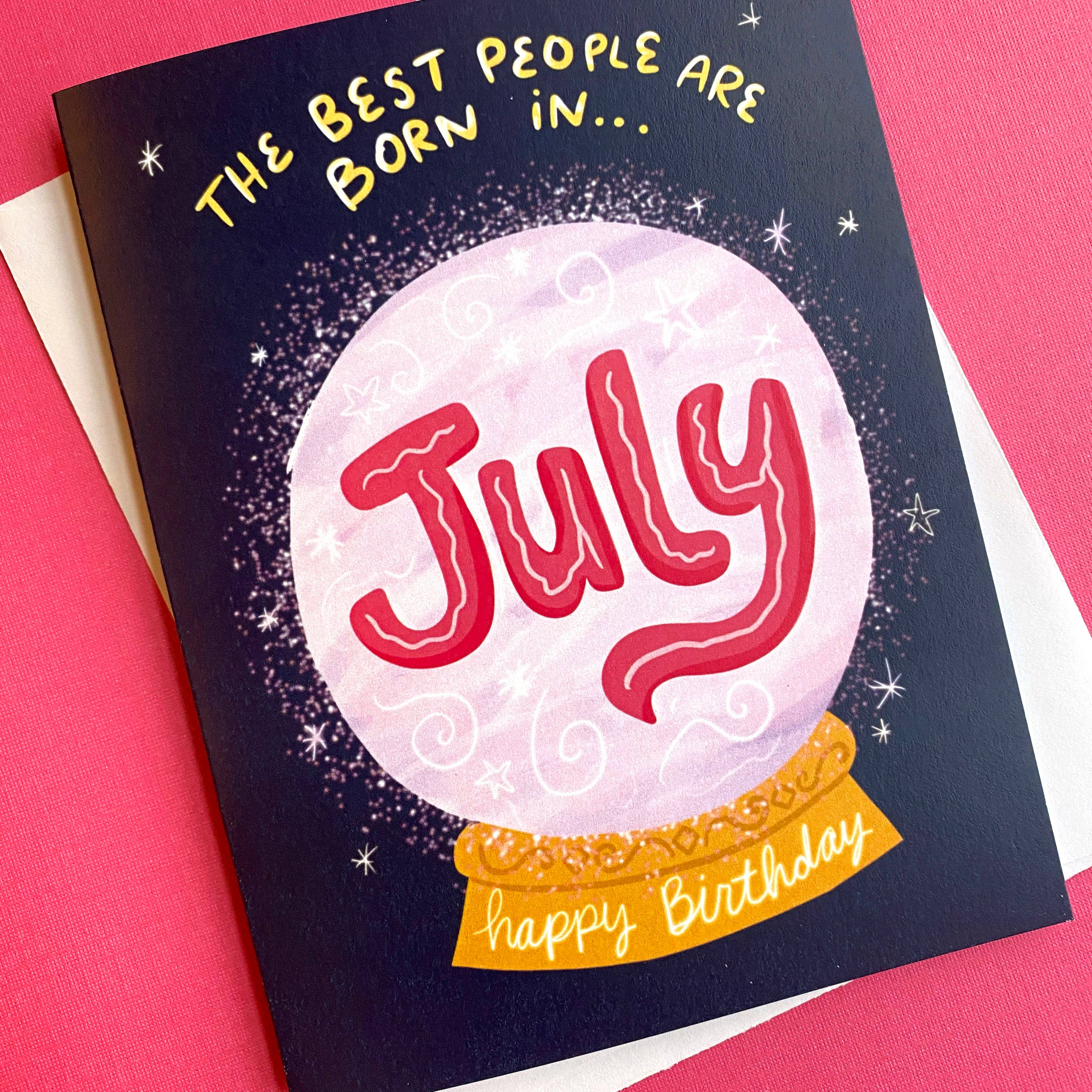 Fox Card Co - Wholesale Birthday card - July Birthday Card – Astrology Crystal Ball Design2
