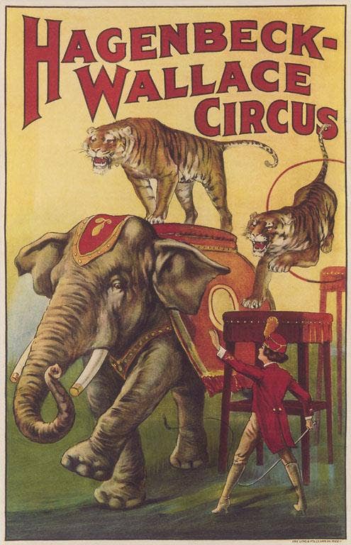 Found Image Press – wholesale Kontorsmateriel/Notecard Set – Gratulationskort CI-229 Hagenbeck-Wallace Cirkusaffisch0