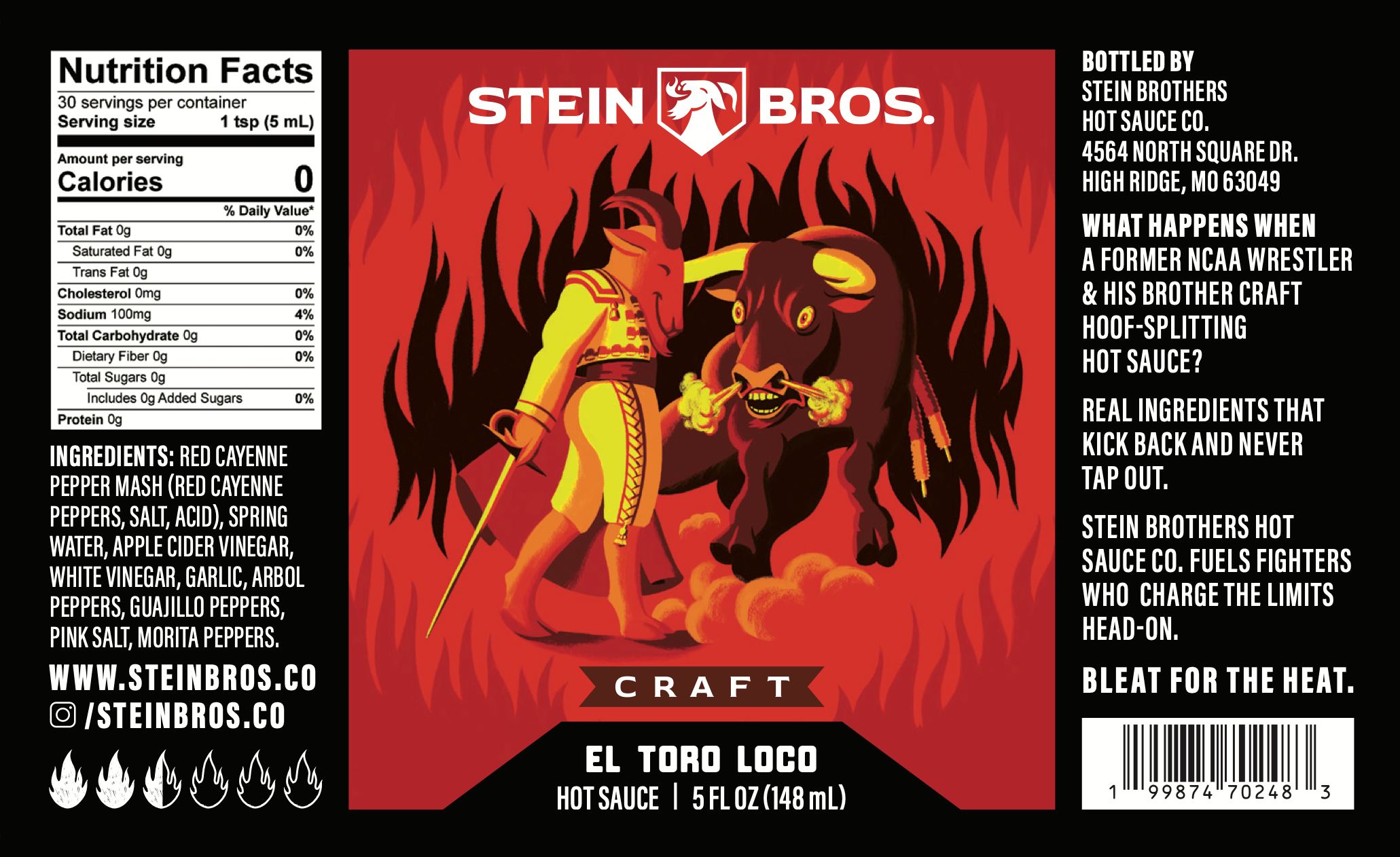 Stein Bros - Wholesale Hot Sauce - El Toro Loco2