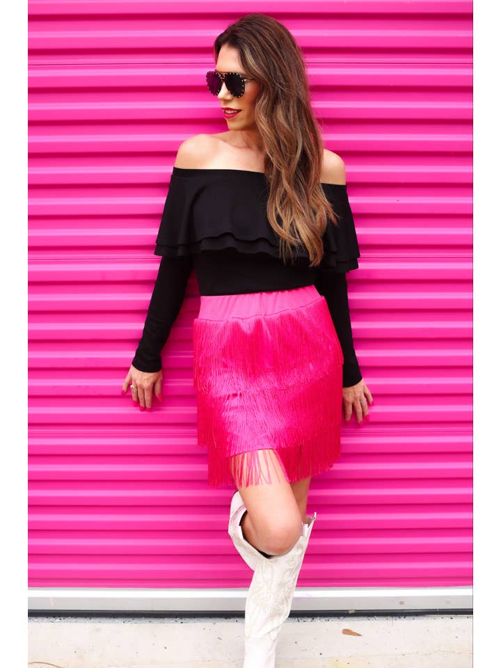 Pink Signature Moves Fringe Skort for wholesale on Faire5
